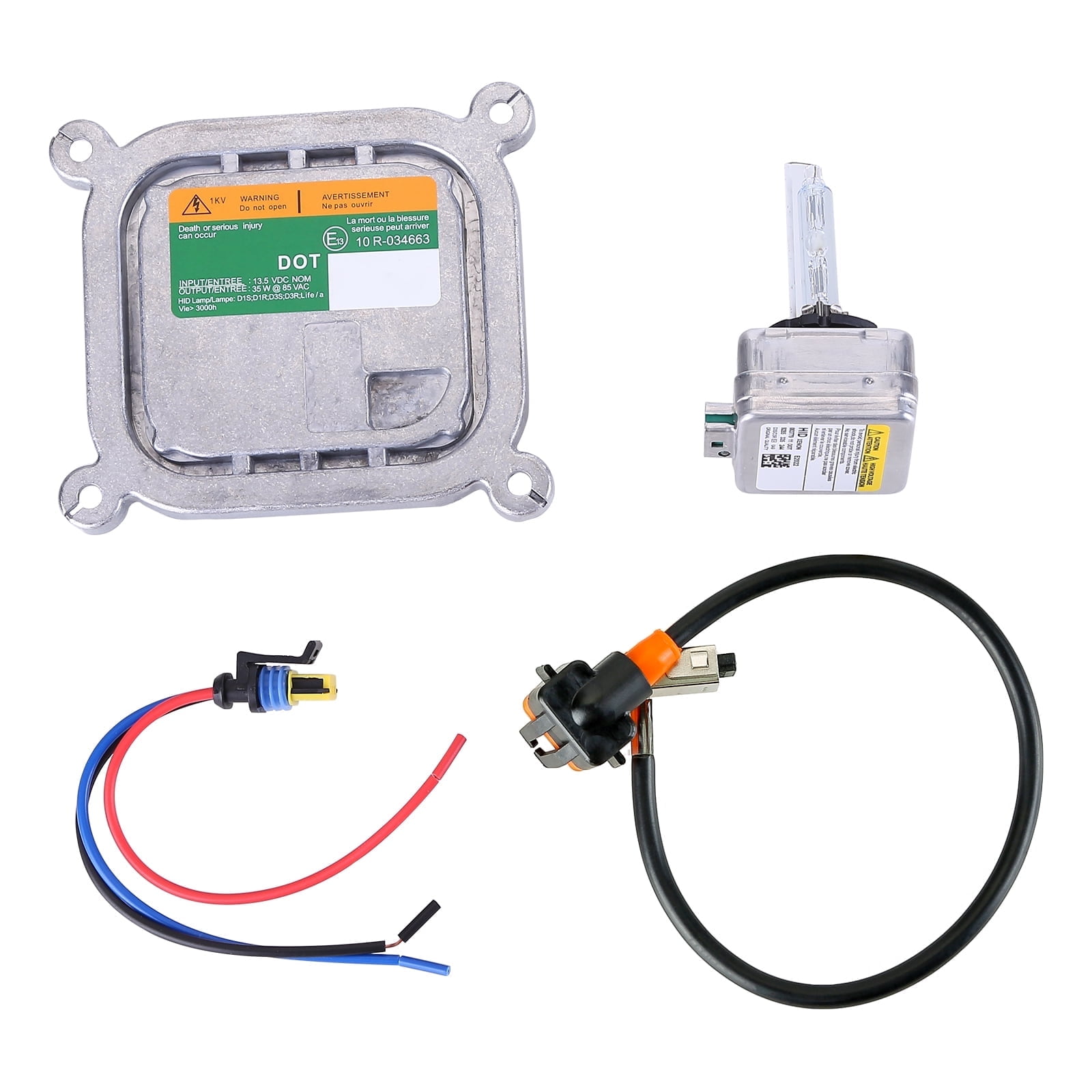Xenon Headlight Low Beam Ballast with Connecting Wire D3S Light Bulb Kit for 2010-2019 Ford Mustang, Replaces 8A5Z-13C170-A