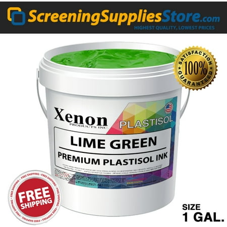 Xenon - Lime Green Plastisol Ink For Silk Screen Printing - 1 Gallon 128oz