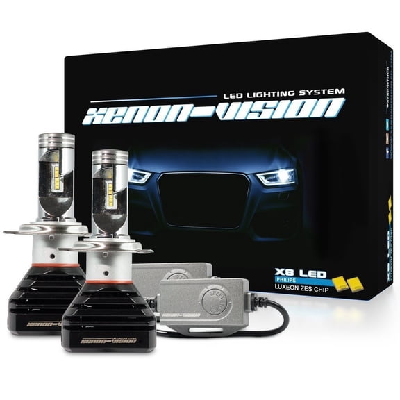 Xenon-Vision K8 70W 10,000LM - H4/9003 LED Kit - 6500K Philips ZES LED Chip