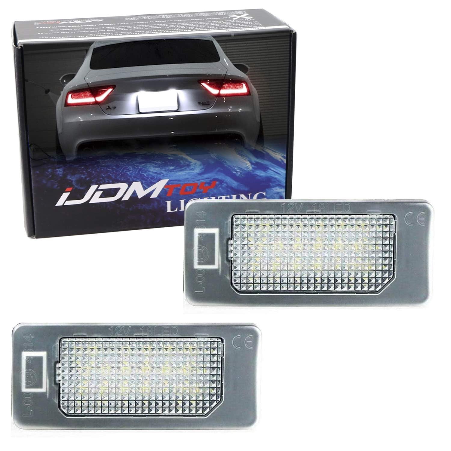 Xenon White 3W Full LED License Plate Light Kit For Volkswagen: Jetta Passat Touareg, For Audi: A1 A6 A7 Q5 TT w/ Canbus Error Free Decoders