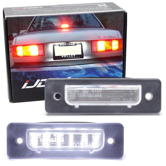 Xenon White Full LED License Plate Light Kit For E30 E12 E28 E24 E23 3 5 6 7 Series, M1 Z1, Powered By 18-SMD LED Diodes