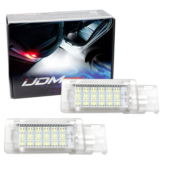 Xenon White LED Compartment Glove Box or Footwell Under Door Lights For Porsche Boxster Cayman 911 Cayenne, Powered by 3W 18-SMD LED Lights, Replace OEM Incandescent Lamps