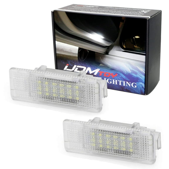 Xenon White LED Step Courtesy Lights For BMW E39 5 Series, E53 X5, Z8, Powered by 3W 18-SMD LED Lights, Replace OEM Footwell, Side Door Lamps