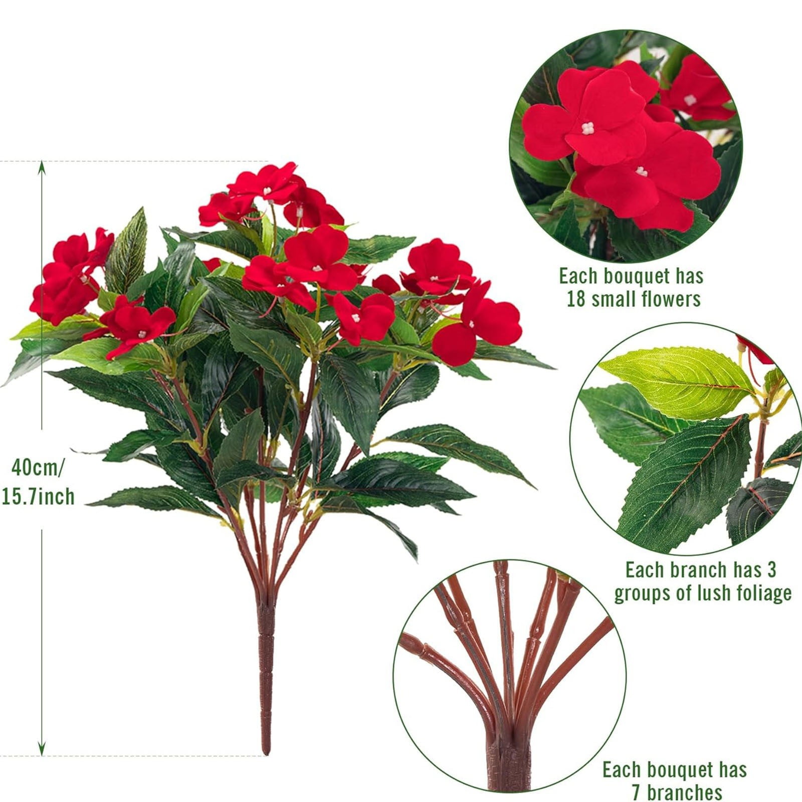 Bouquet fiori artificiali Virginia arancio per composizioni floreali