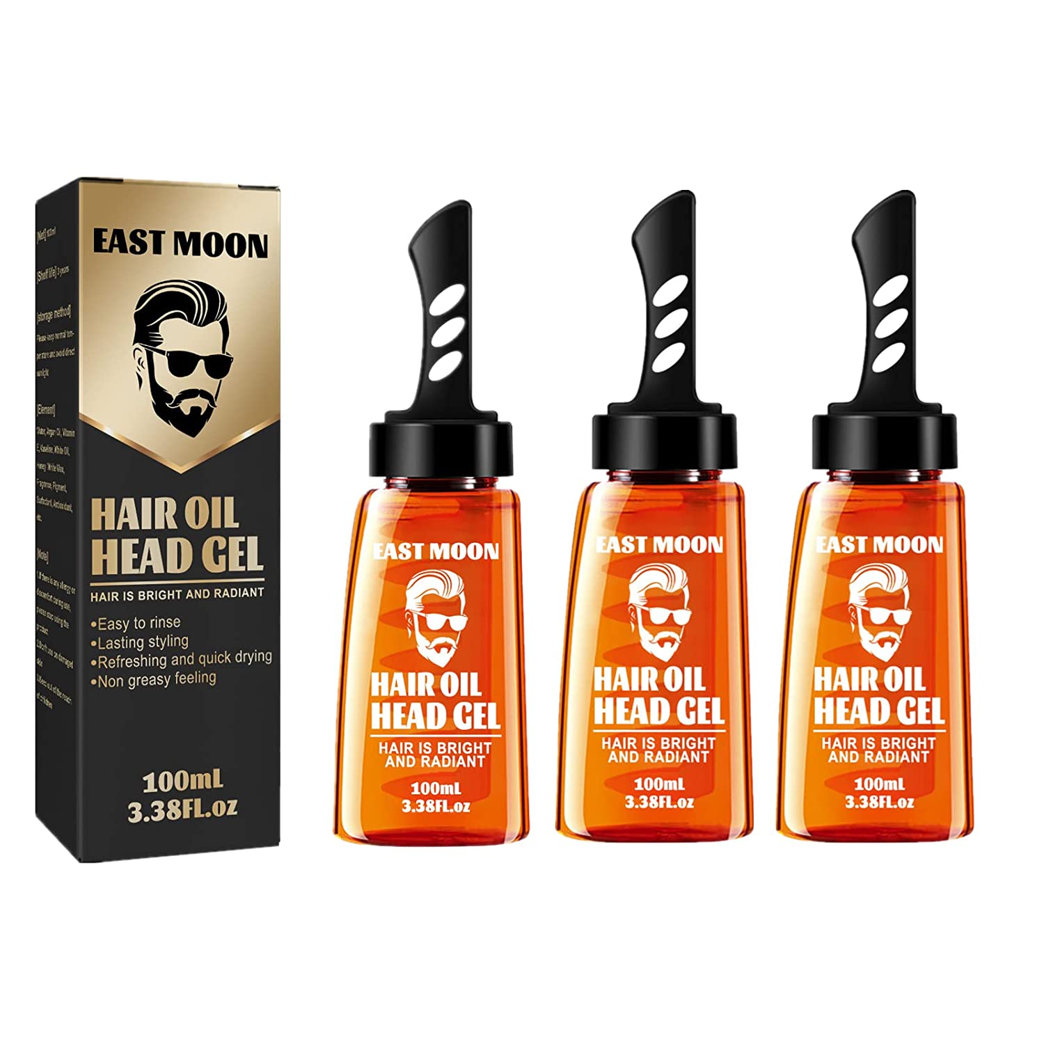 Xerdsx 2in1 Men Hair Styling Gel with Comb, Hair Wax Gel, Hair Oil