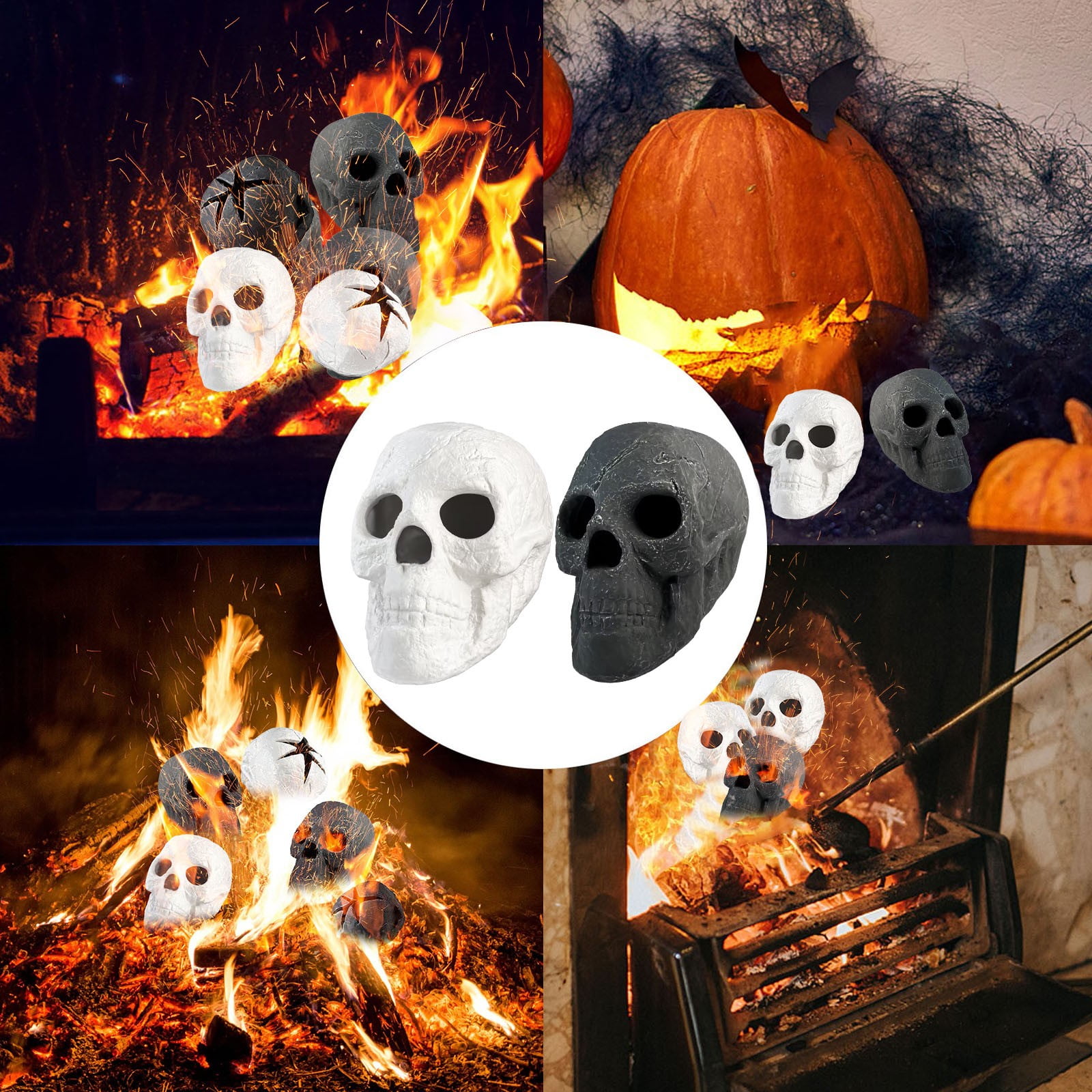 Xerdsx 2023 New Terrifying Human Skull Fire Pit, Fireproof Imitated