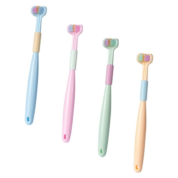 Xerdsx 3 Sided Autism Toothbrush Three Bristles for Special Needs Kids Soft Bristles Soft and Gentle Clean Each Tooth to Completely Cover The Toothbrush