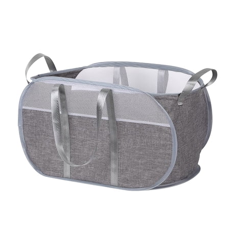 Xerdsx Collapsible Oxford Cloth Laundry Basket with Handles, Gray