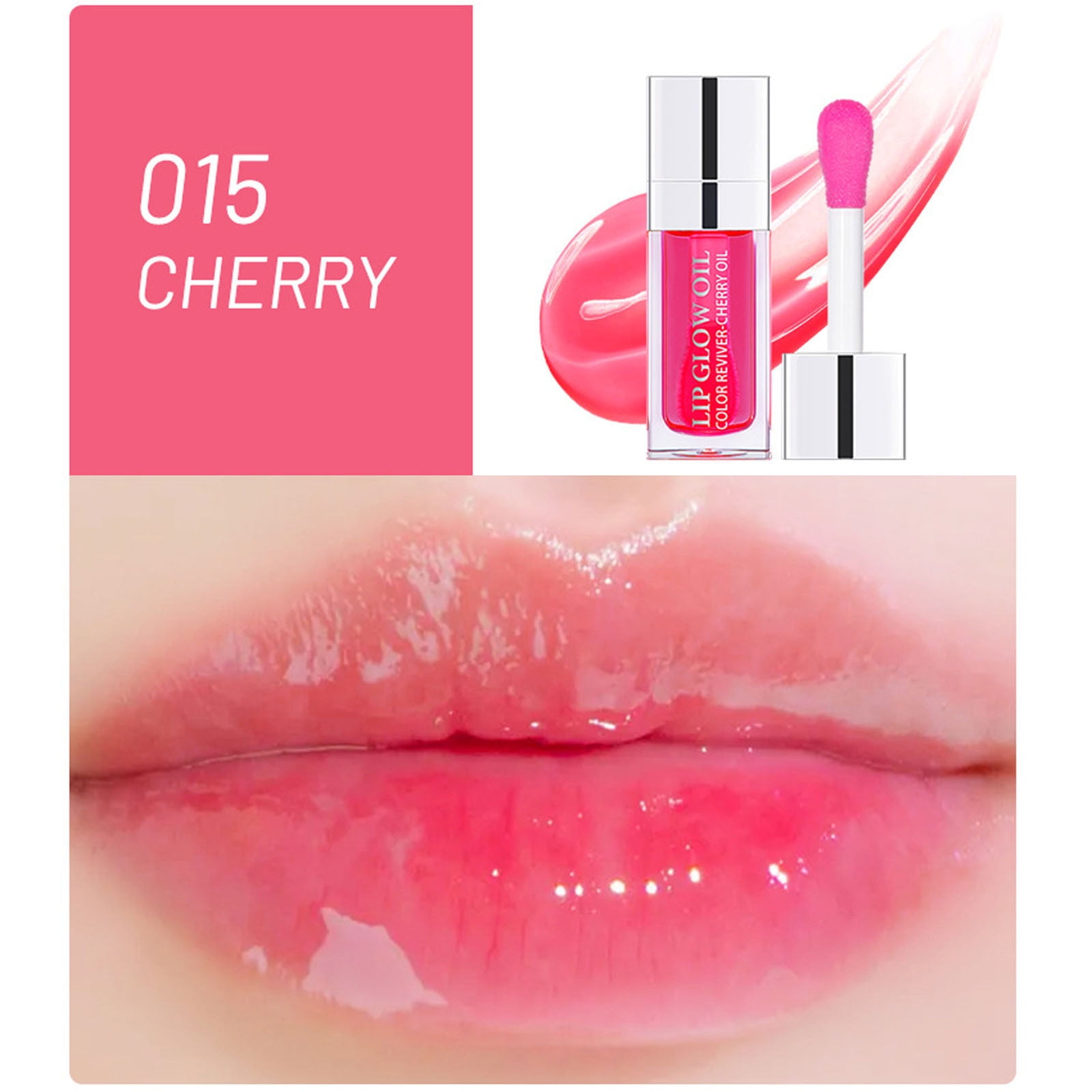 Xerdsx Hydrating Lip Glow Oil, Plumping Lip Oil Raspberry, Gloss Tinted Hydrating Lip Care