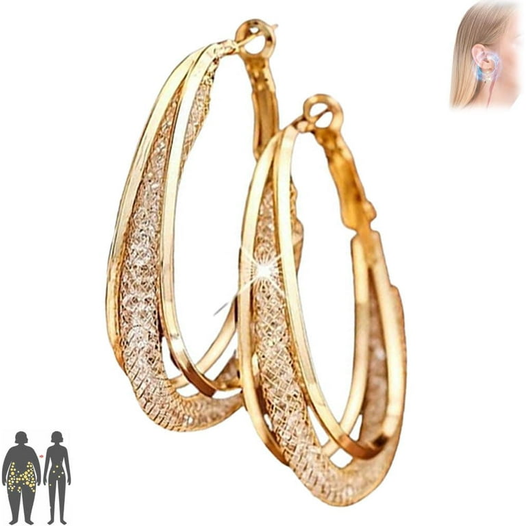  Lymphatic Fashion Oval Earrings, Lymphatic Drainage