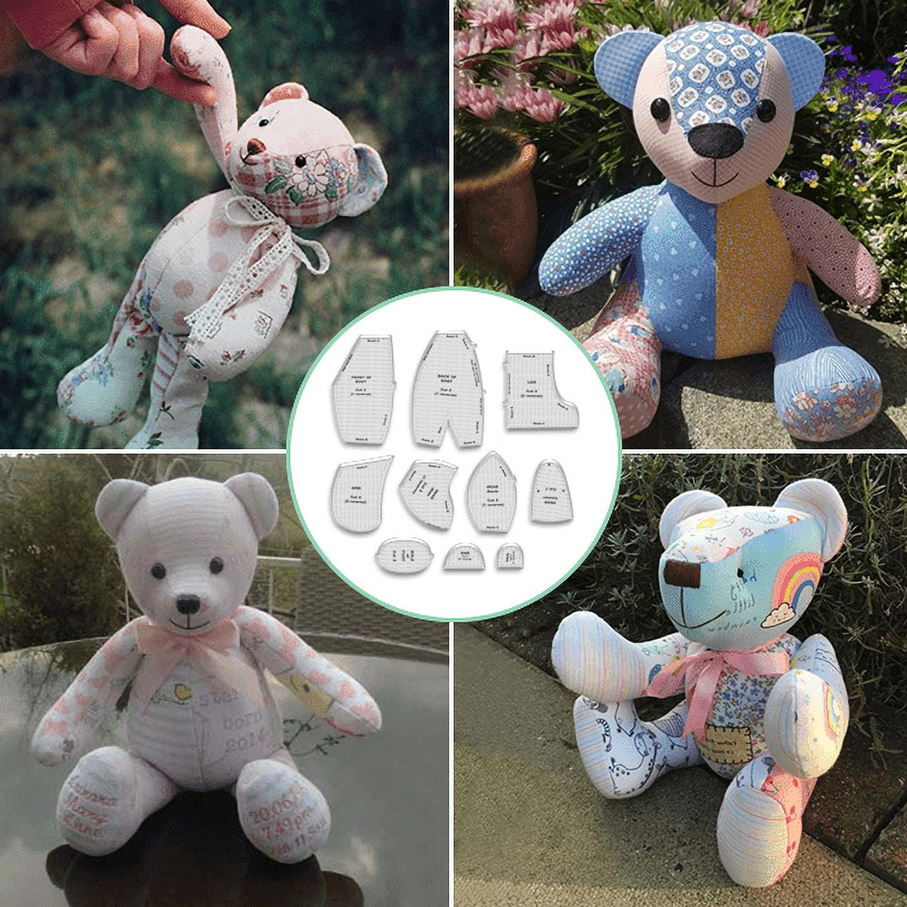 Xerdsx Memory Bear Template Ruler Set, Sewing Patterns for Beginners,  Memory Bear Sewing Patterns Template Sewing Rulers with Instructions 