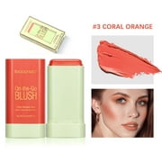 Xerdsx Multi-Use Makeup Blush Stick | Solid Moisturizer Stick | Shadow Lips Cheek Blusher Pink Red Orange Waterproof Peach Creamy Makeup