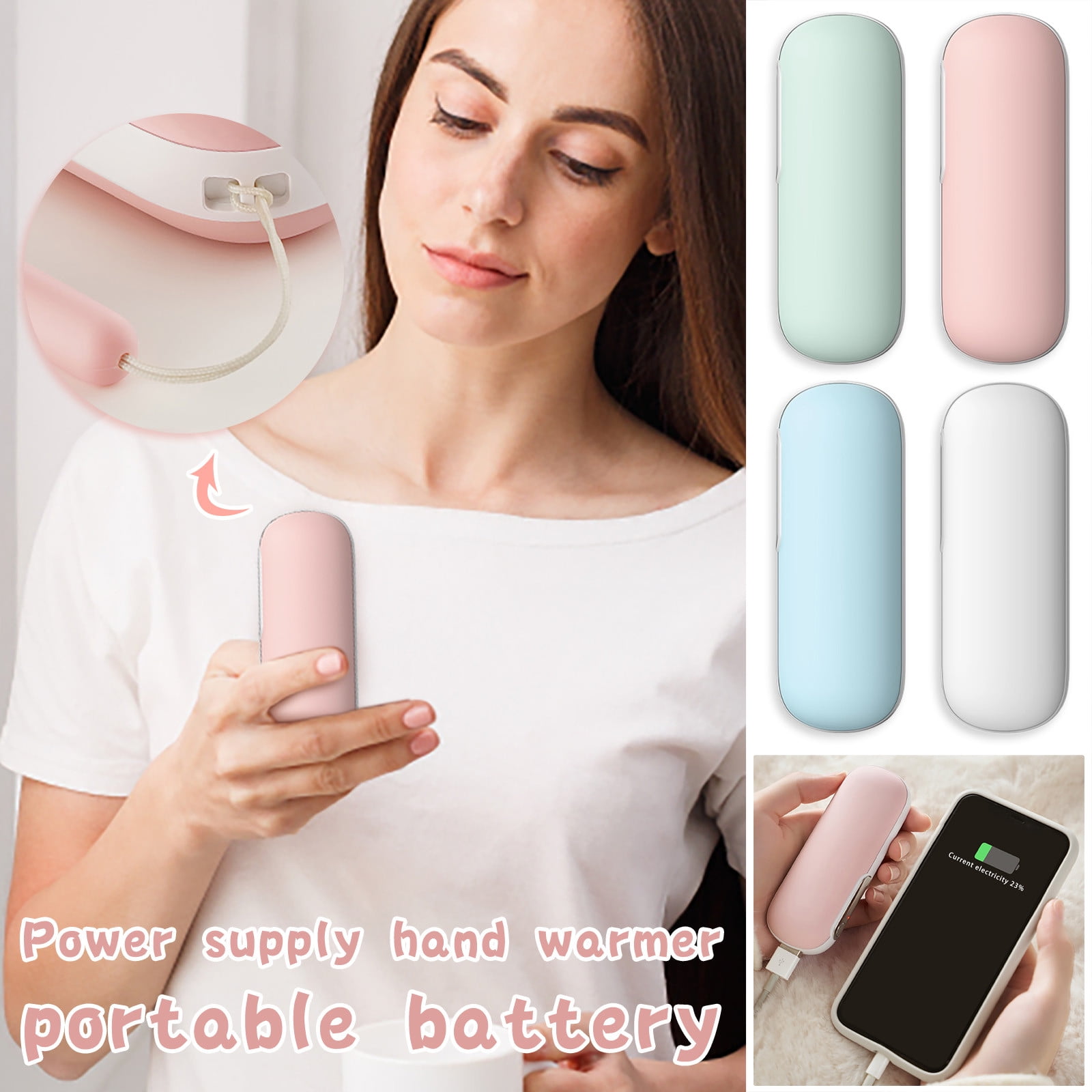 Xerdsx Rechargeable Hand Warmer,Rechargeable Hand Warmer, 4800mAh Electric Hand Warmer Mobile