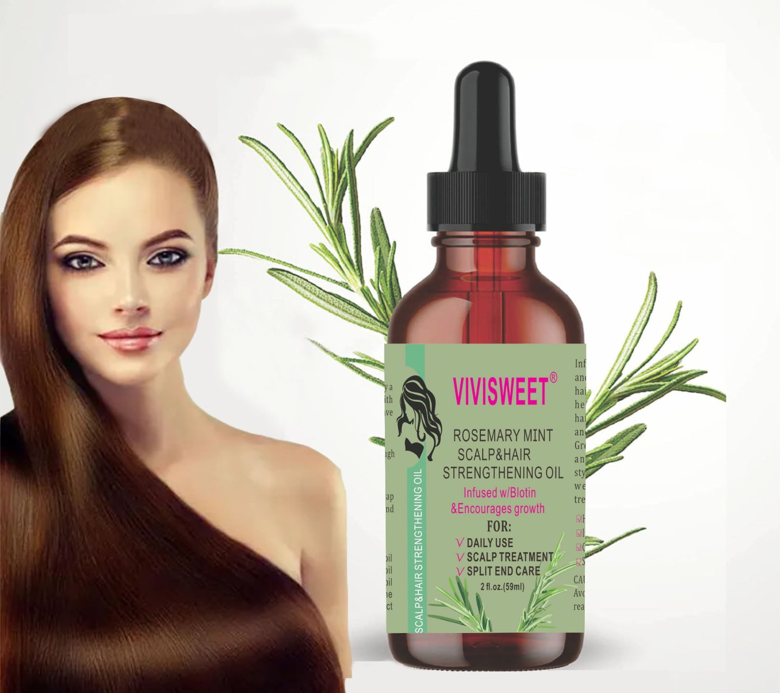 Xerdsx Rosemary Mint Scalp & Hair Strengthening Oil With Biotin & Essential Oils, Nourishing