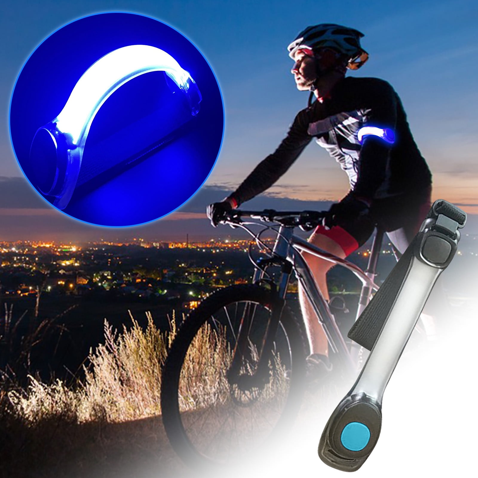 2PCS Running Reflective Arm Bands for Wrist Ankle Leg LED Reflector Armband  Night Cycling Safety Light Tape Led Bracelet Strap
