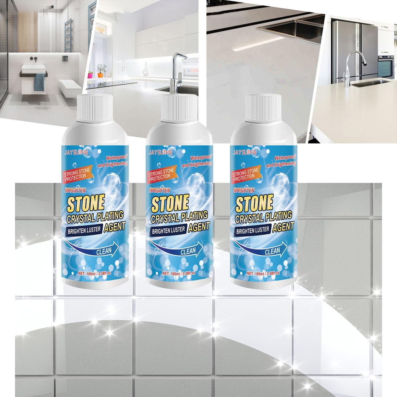  Stone Stain Remover Cleaner, Nano Stone Crystal Plating Agent, Quartz  countertop Stain Remover, Stone Crystal Plating Agent Polish for Patio  Kitchen, Backyard Marble Cleaner (2pc) : Health & Household