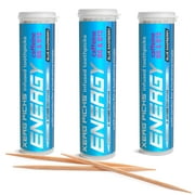 Xero Picks Energy - Blue Raspberry - Infused Flavored Toothpicks with Caffeine, B12 and B6 - 60 Picks - 3 Pack