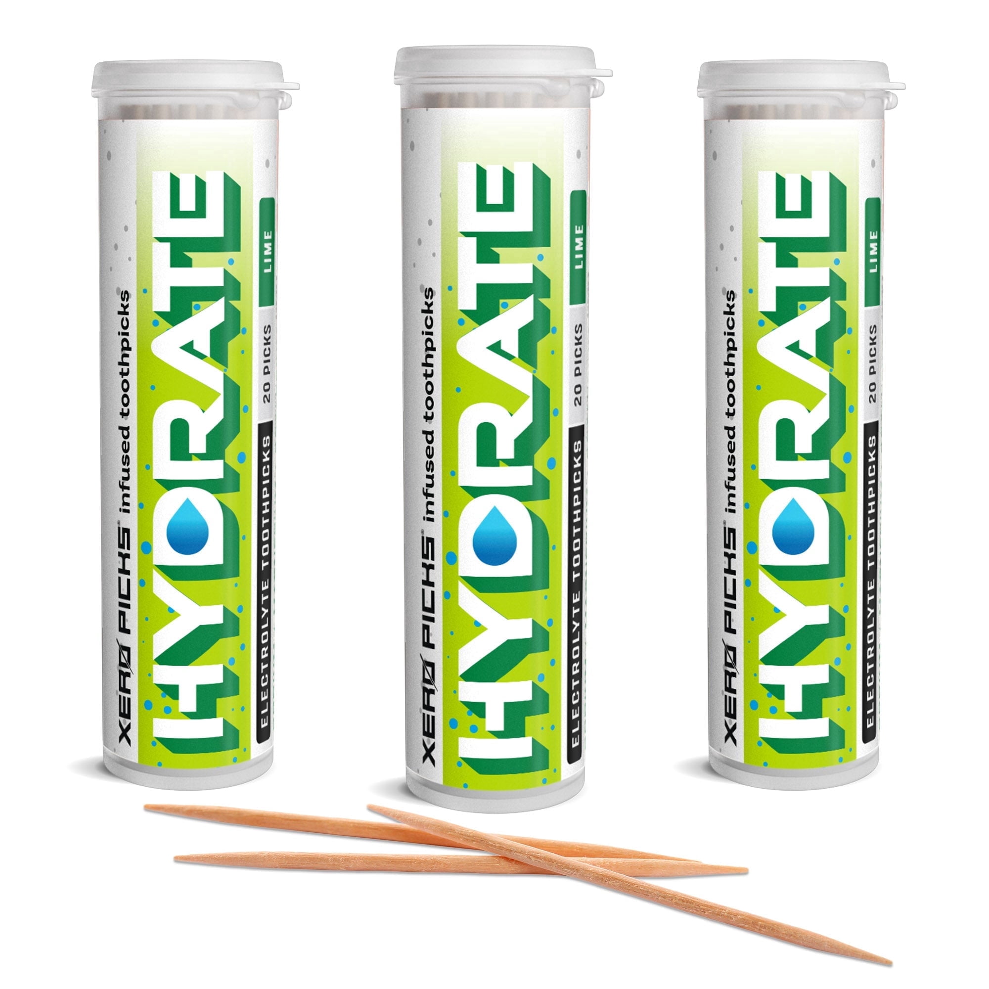 Toothpick Picks Xero Picks Hydrate Toothpicks, Electrolyte, Lime, 3-Pack - Walmart.com