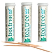 Xero Picks Tea Tree Infused Flavored Toothpicks For Fresh Breath - 60 Picks (3 Pack) (Mint)