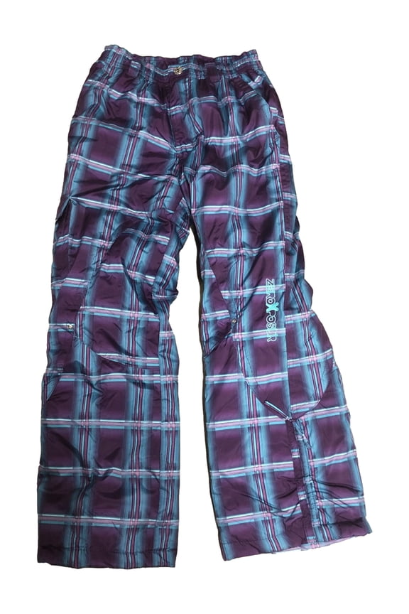 Xero Xposur Girls Purple Plaid Snow & Ski Snowboarding Pants Large (14)