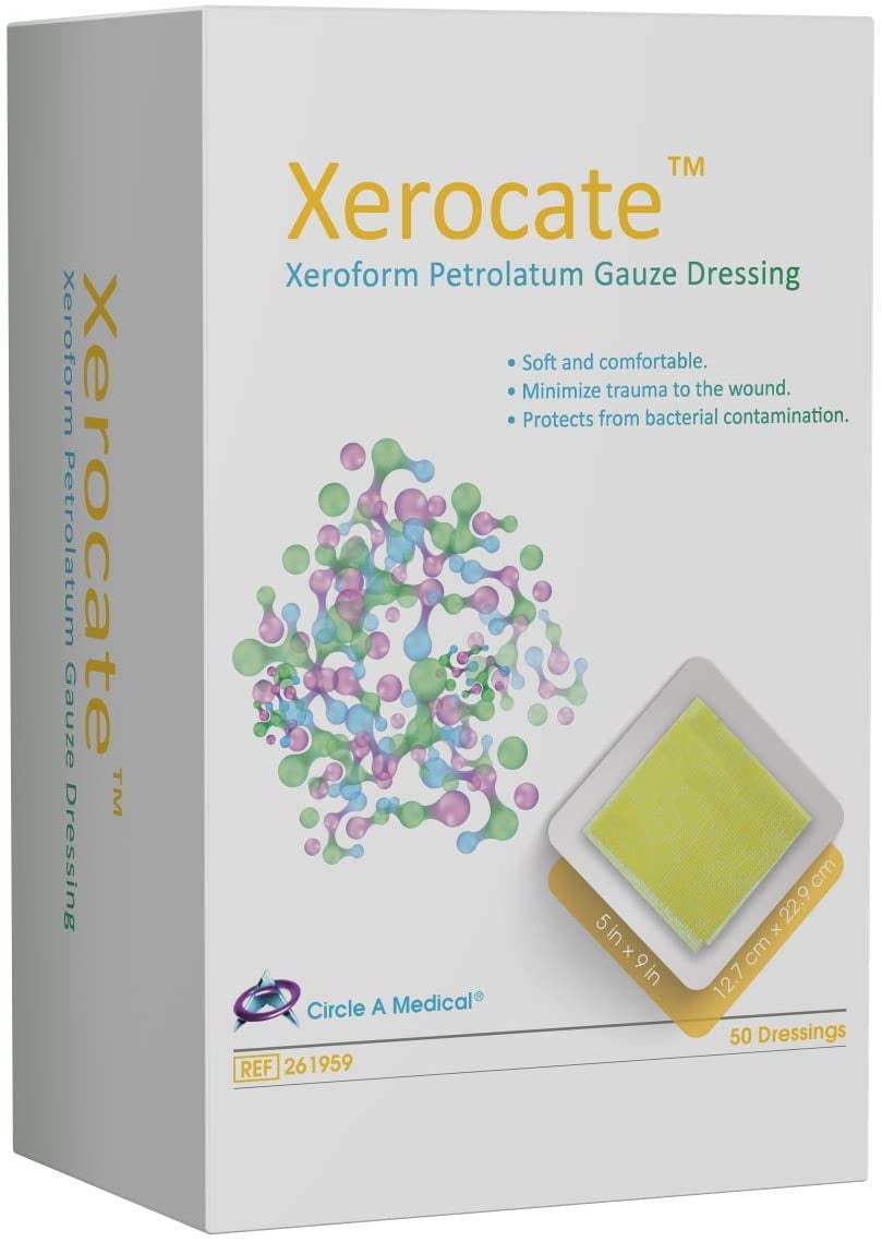 Xerocate Xeroform Petrolatum, Absorbent Dressing for Surgery Wounds, 4x4 inch Fine Mesh Gauze