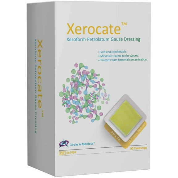 Xerocate Xeroform Petrolatum Dressing 4" x 4" Fine Mesh Gauze for Wound Care 25 Pack