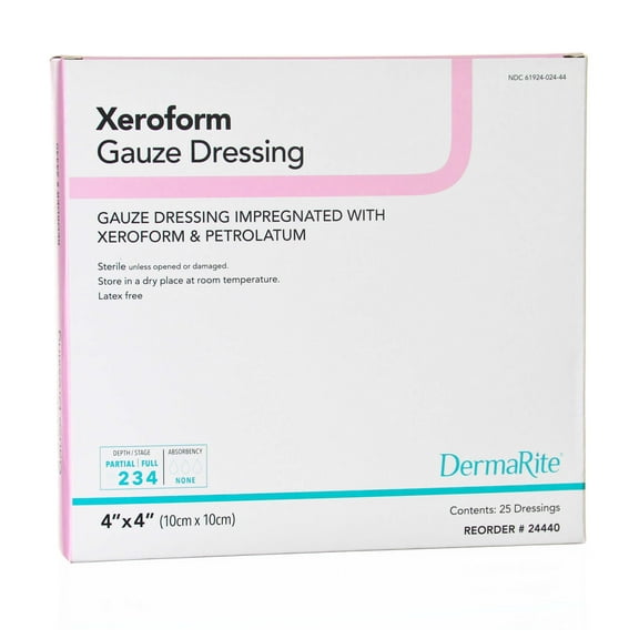 Xeroform Gauze Wound Dressing, 4" x 4"