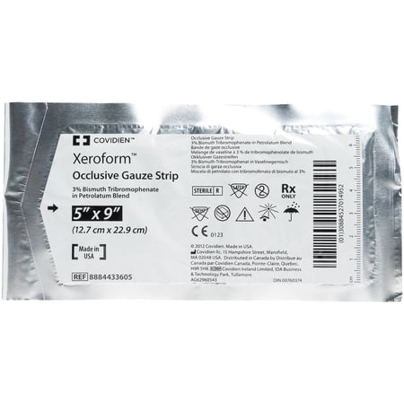 Xeroform Petrolatum Gauze Dressing 5" x 9", 10 Dressings