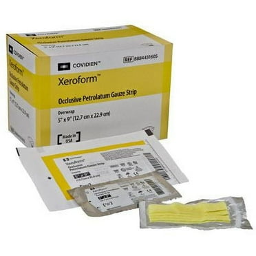 Xeroform Sterile Non-Adherent Petrolatum Gauze Patch 5'' X 9'', 2 Pack