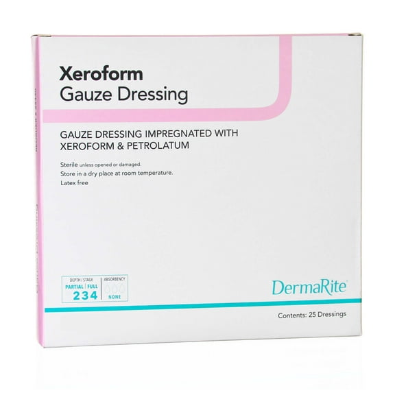 Xeroform Xeroform Petrolatum Impregnated Dressing 2 x 2" Square Gauze 24220 25 Ct
