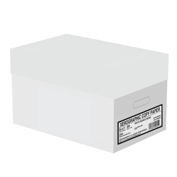 Xerographic Copy Paper 8.5" x 11" 92 Bright White 20 lb 10 Ream Case 5000 Sheets