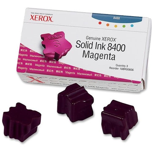 Xerox 108R00606 Solid Ink Stick, 1,133 Page-Yield, 3/Box, Magenta