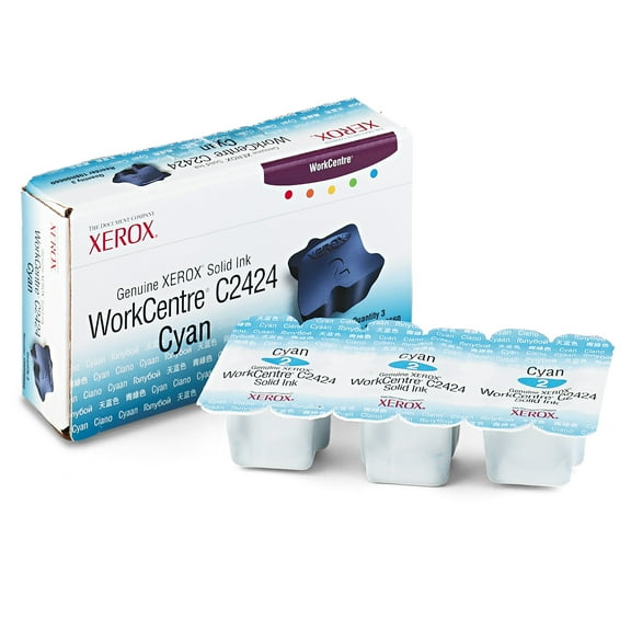 Xerox 108R00660 Solid Ink Stick, 3400 Page-Yield, 3/Box, Cyan