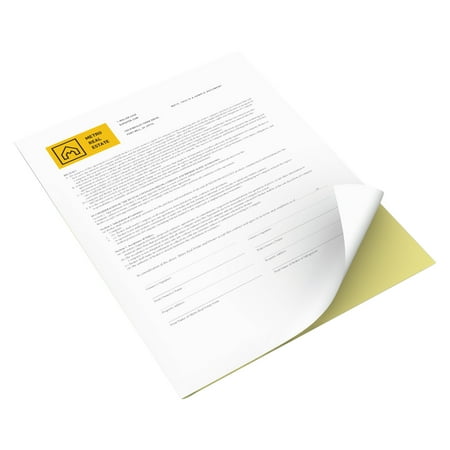 Xerox Vitality Multipurpose Carbonless Paper Two-Part 8 1/2 x 11 Canary/White 3R12850