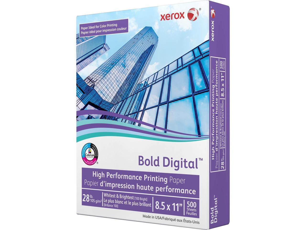 Xerox Bold Digital Printing Paper, 98 Bright, 3-Hole, 24lb, 8.5 x 11, White, 500 Sheets/Ream, 10 Reams/Carton