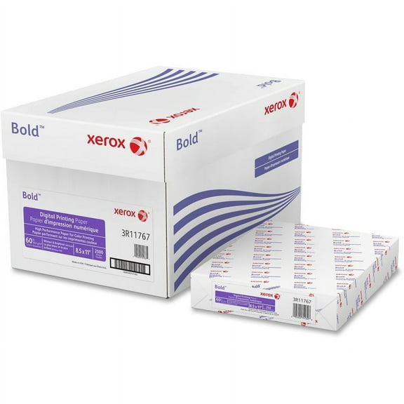 Xerox Bold Digital Printing Paper Vivid - 100 Brightness - Letter - 8 1/2" x 11" - 60 lb Basis Weight - Smooth - 250 / Pack - SFI | Bundle of 5 Packs