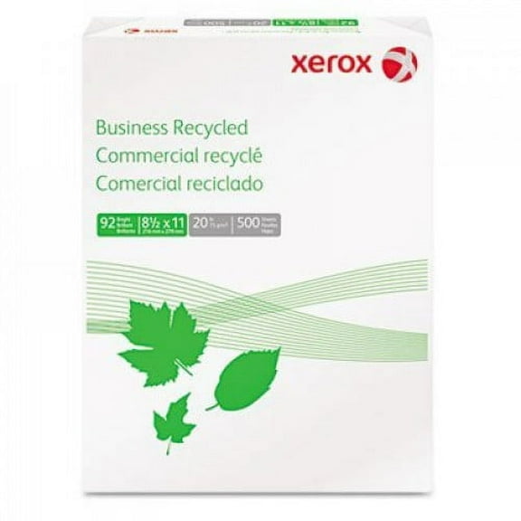 Xerox : Business Recycled Copy/Laser Paper, 20 lb, 92 Brightness, Letter, 500 Sheets -:- Sold as 2 Packs of - 500 - / - Total of 1000 Each