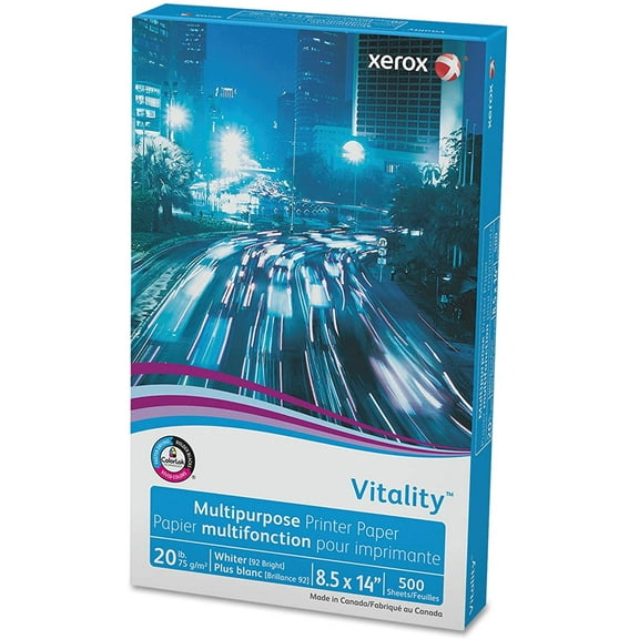 Xerox Legal Size Vitality Business 4200 Multipurpose Copy Laserkjet Printer Paper, 8 1/2 x 14ch, 20 Density, 92 Bright, Acid Free, 2 Ream Pack, 1000 Total Sheets (3R02051-2 Ream Multipack)