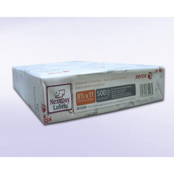 Xerox Premium 2 Part Digital NCR White/Yellow Carbonless Paper, Letter Size 8.5 x 11 White/Yellow, Ream of 500 Sheets 250 Sets, Item # 3R12850