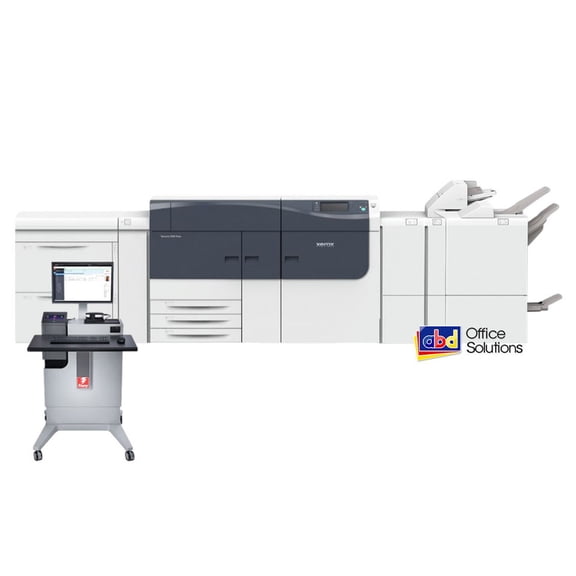 Pre-Owned Xerox Versant 4100 Press Color Laser Production Printer 100ppm, 3 Trays, 2-Tray High Capacity Feeder, Interface Module, Inserter Module, PR Finisher Booklet Maker, EX-4000 Print Server