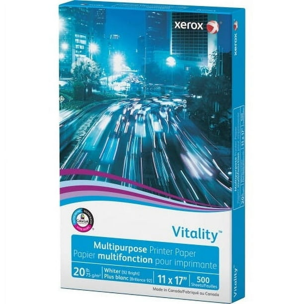 Xerox Vitality Multipurpose Printer Paper - White - 92 Brightness - 90% Opacity - Letter - 8 1/2 Xerox Vitality Multipurpose Printer Paper - White - 92 Brightness - 90% Opacity - Letter - 8 1/2