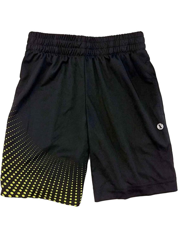 Boys Black & Yellow Dot Athletic Basketball Shorts XXS (4-5)