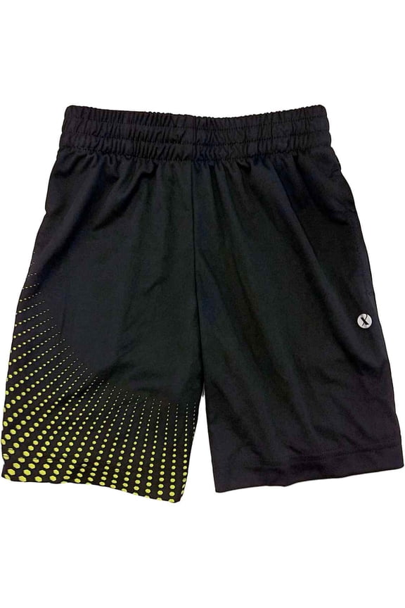 Boys Black & Yellow Dot Athletic Basketball Shorts XXS (4-5)
