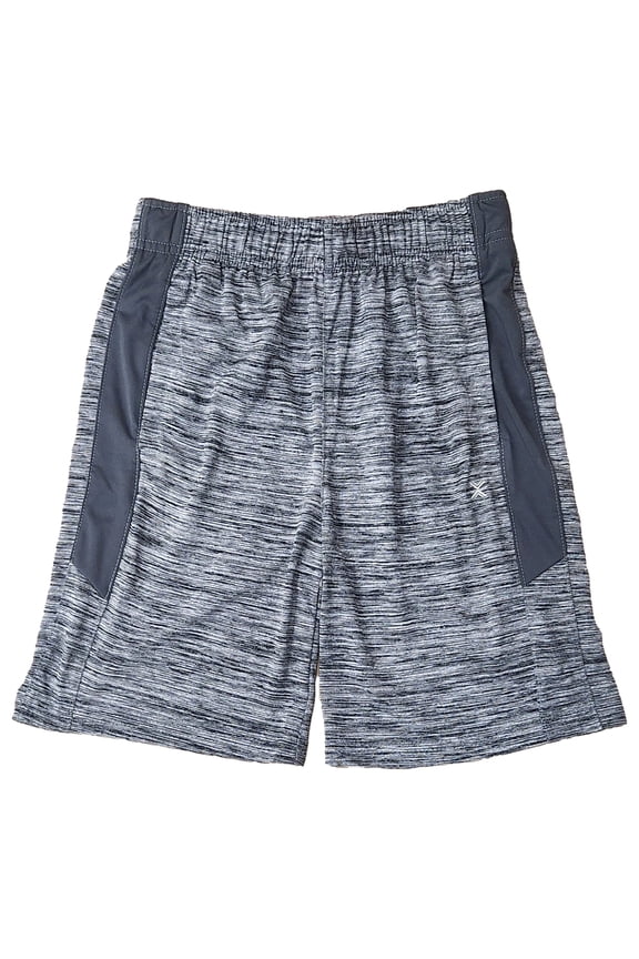 Boys Gray Side Stripe Athletic Basketball Gym Shorts Medium 10-12