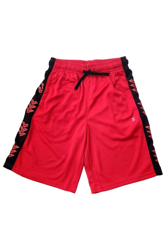Boys Red & Black Stripe Athletic Basketball Gym Shorts Medium 10-12