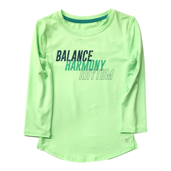 Xersion Girls Green Balance Harmony Rhythm Long Sleeve Athletic Shirt XS