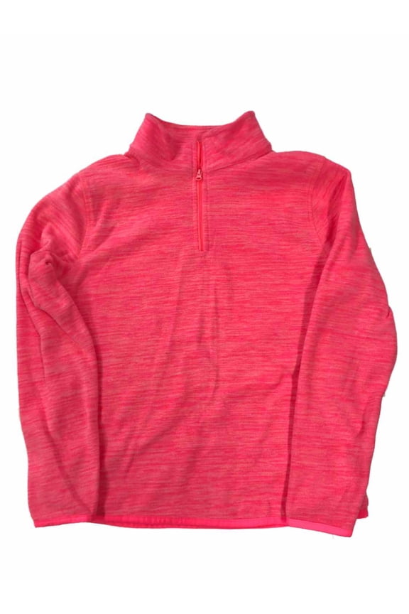 Girls Pink Speckle Fleece Quarter Zip Jacket Sweatshirt X-Large (16)