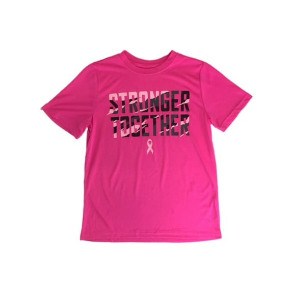 Xersion Girls Pink Stronger Together Breast Cancer Awareness Sports Shirt S
