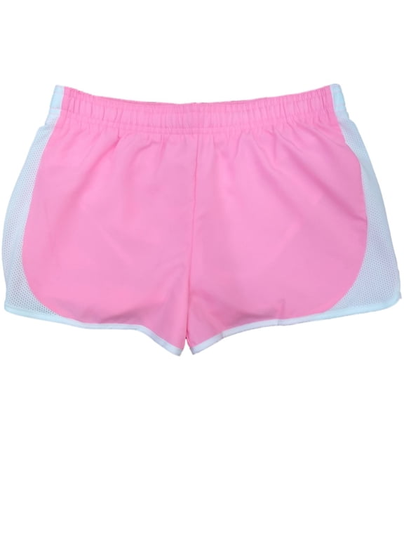 Girls Pink & White Running Track Athletic Training Shorts Large (14)