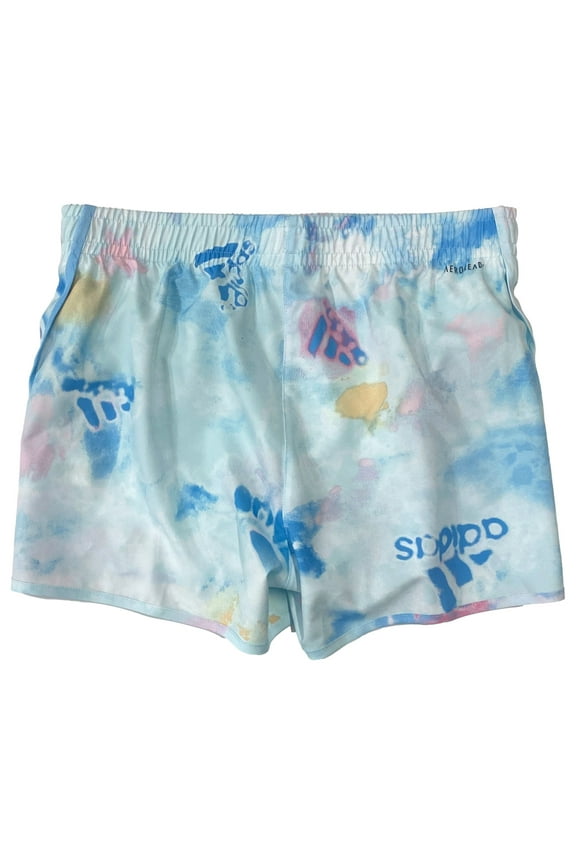 Girls Light Blue Tie Dye Running Track Athletic Training Shorts L (14)